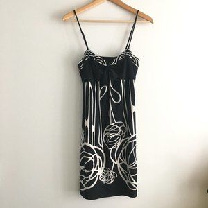 BCBGMaxAzria Strappy Sweatheart Neck Empire Waist Floral Print Slip Dress Size S